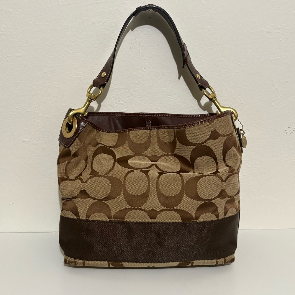 SOLD Vintage Coach Tan Signature Shoulder Bag